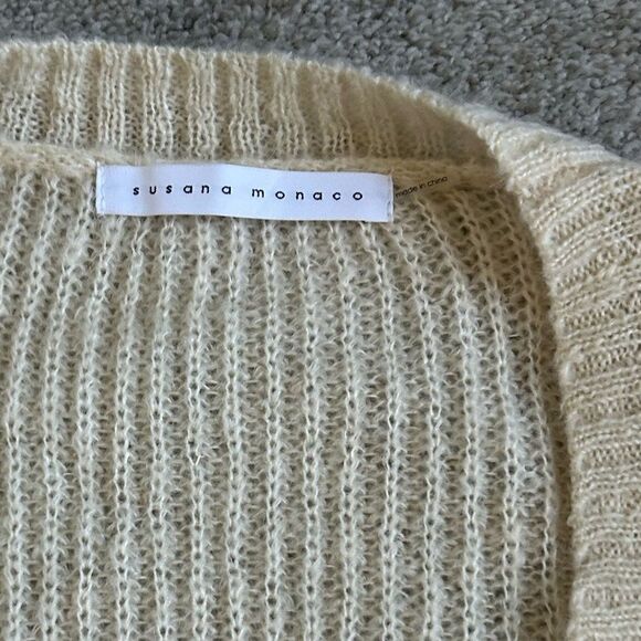 Susana Monaco mohair sweater cardigan, Color Belgian creme, Size Small, NWOT - Picture 4 of 8